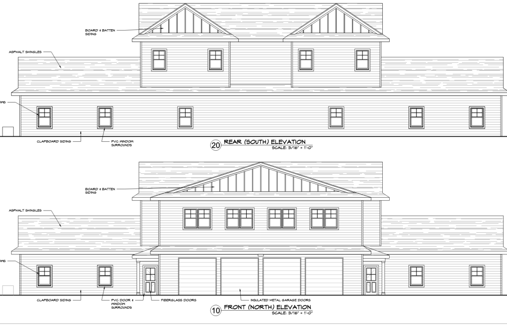 A proposal to construct contractor buildings along Drum Point Road by Del Prete Construction. (Source: Planning Document/Shorebeat)